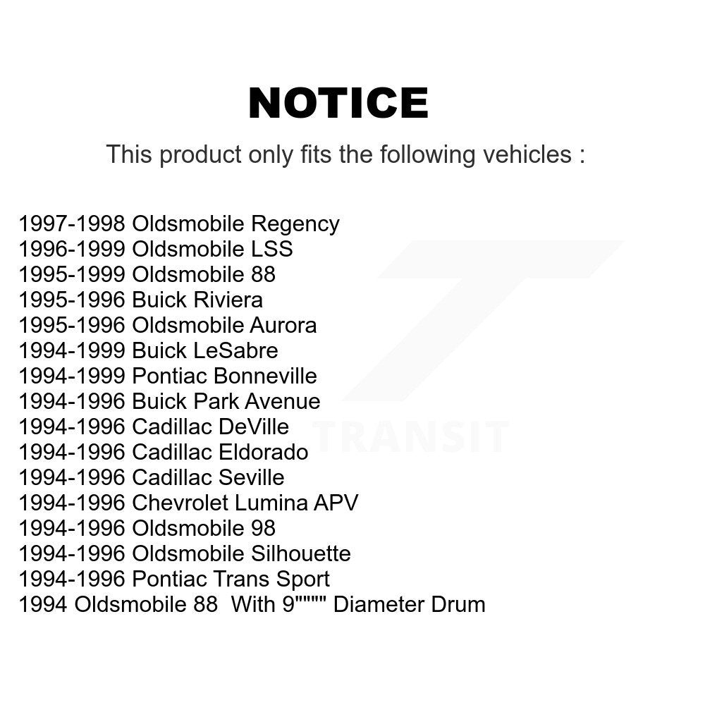 [Avant] Kit d'ensemble roulement de roue et moyeu pour Buick LeSabre Oldsmobile Cadillac 88 Pontiac DeVille Bonneville Park Avenue Eldorado Seville 98 Riviera Chevrolet Lumina APV Regency KBB-105508