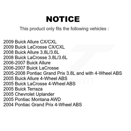 [Avant] Kit d'ensemble roulement de roue et moyeu pour Pontiac Grand Prix Buick LaCrosse Chevrolet Uplander Montana Terraza Allure KBB-105525