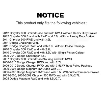 [Avant] Kit d'ensemble roulement de roue et moyeu pour Dodge Chrysler 300 Charger Magnum Challenger KBB-105642