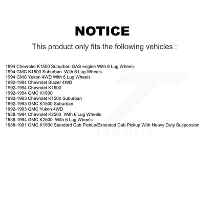 [Avant] Kit d'ensemble roulement de roue et moyeu pour Chevrolet K1500 GMC K2500 Suburban Blazer Yukon KBB-105857