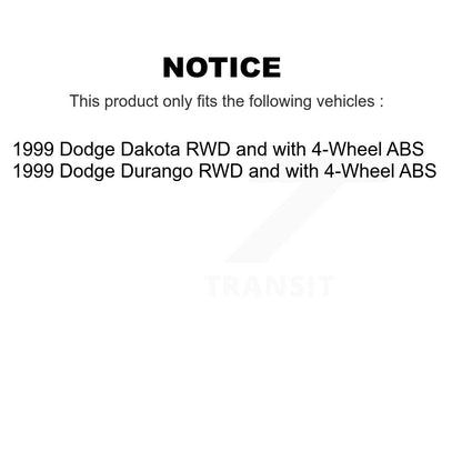 [Avant] Kit d'ensemble roulement de roue et moyeu pour 1999 Dodge Dakota Durango RWD avec 4-Wheel ABS KBB-105889