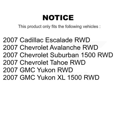 [Avant] Kit d'ensemble roulement de roue et moyeu pour 2007 Chevrolet Tahoe GMC Suburban 1500 Yukon Avalanche XL Cadillac Escalade RWD KBB-105978