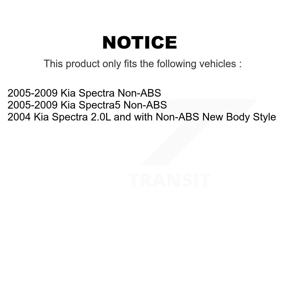 [Avant + Arrière] Kit de Roulement de roue pour 2005-2009 Kia Spectra Spectra5 Non-ABS KBB-106191