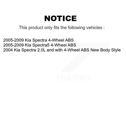 [Avant + Arrière] Kit de Roulement de roue pour 2005-2009 Kia Spectra Spectra5 4-Wheel ABS KBB-106584