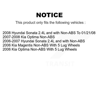 [Avant + Arrière] Kit de Roulement de roue pour Kia Optima Magentis KBB-106609