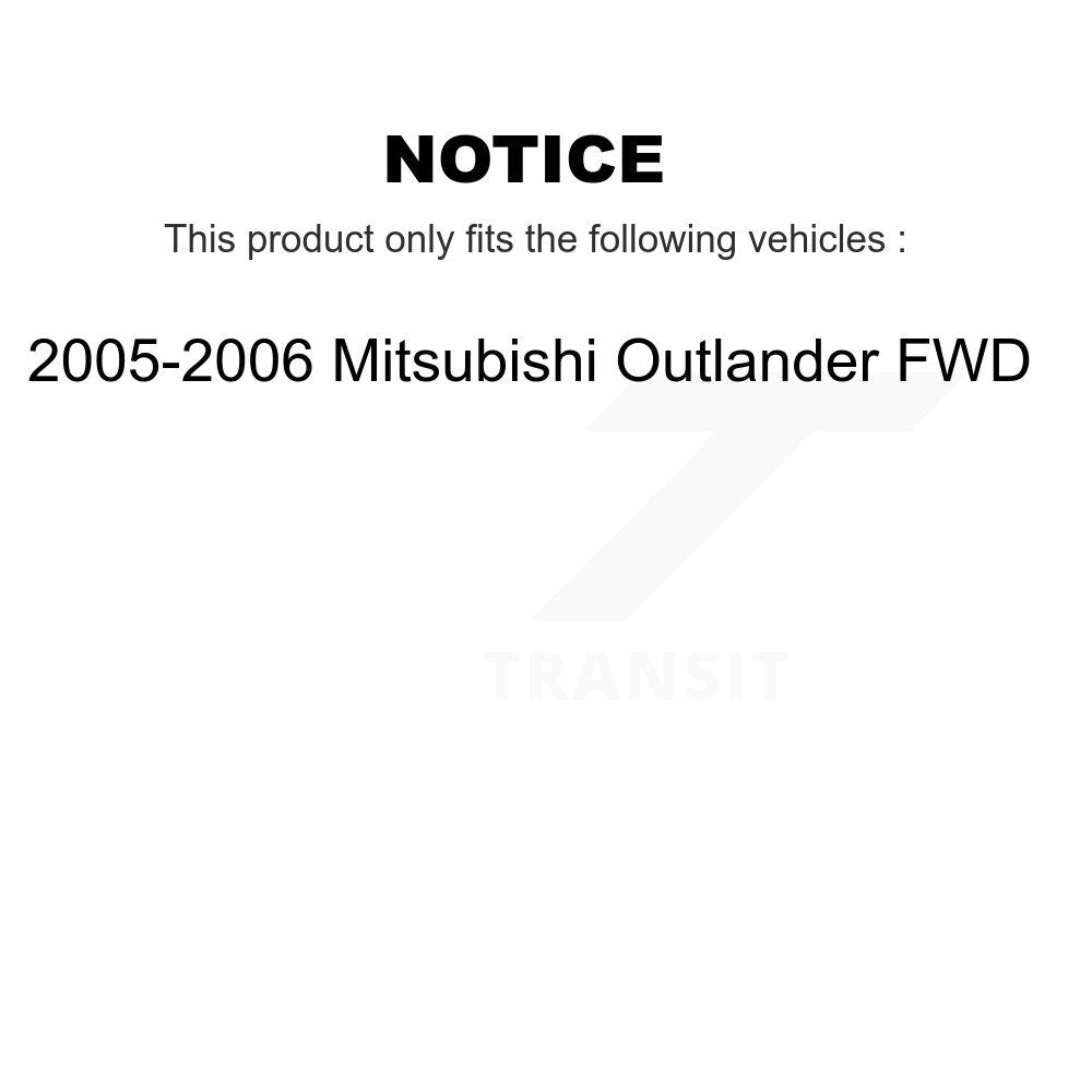[Avant + Arrière] Kit de Roulement de roue pour 2005-2006 Mitsubishi Outlander FWD KBB-106667