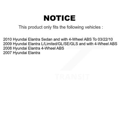 [Avant + Arrière] Kit de Roulement de roue pour Hyundai Elantra KBB-106670