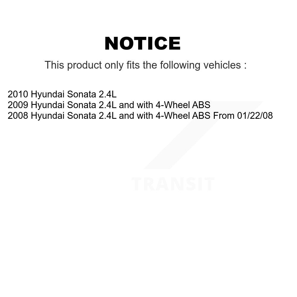 [Avant + Arrière] Kit de Roulement de roue pour Hyundai Sonata 2.4L KBB-107008