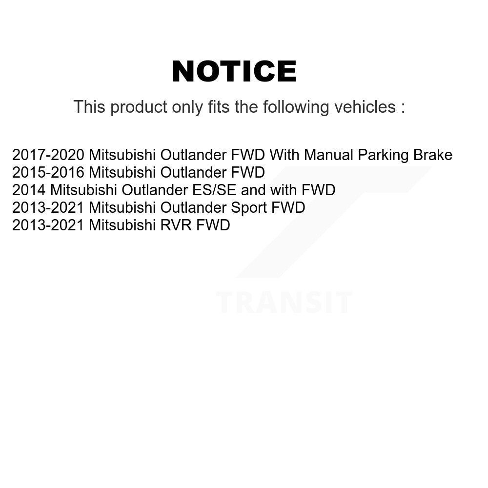 [Avant + Arrière] Kit de Roulement de roue pour Mitsubishi Outlander Sport RVR KBB-107237