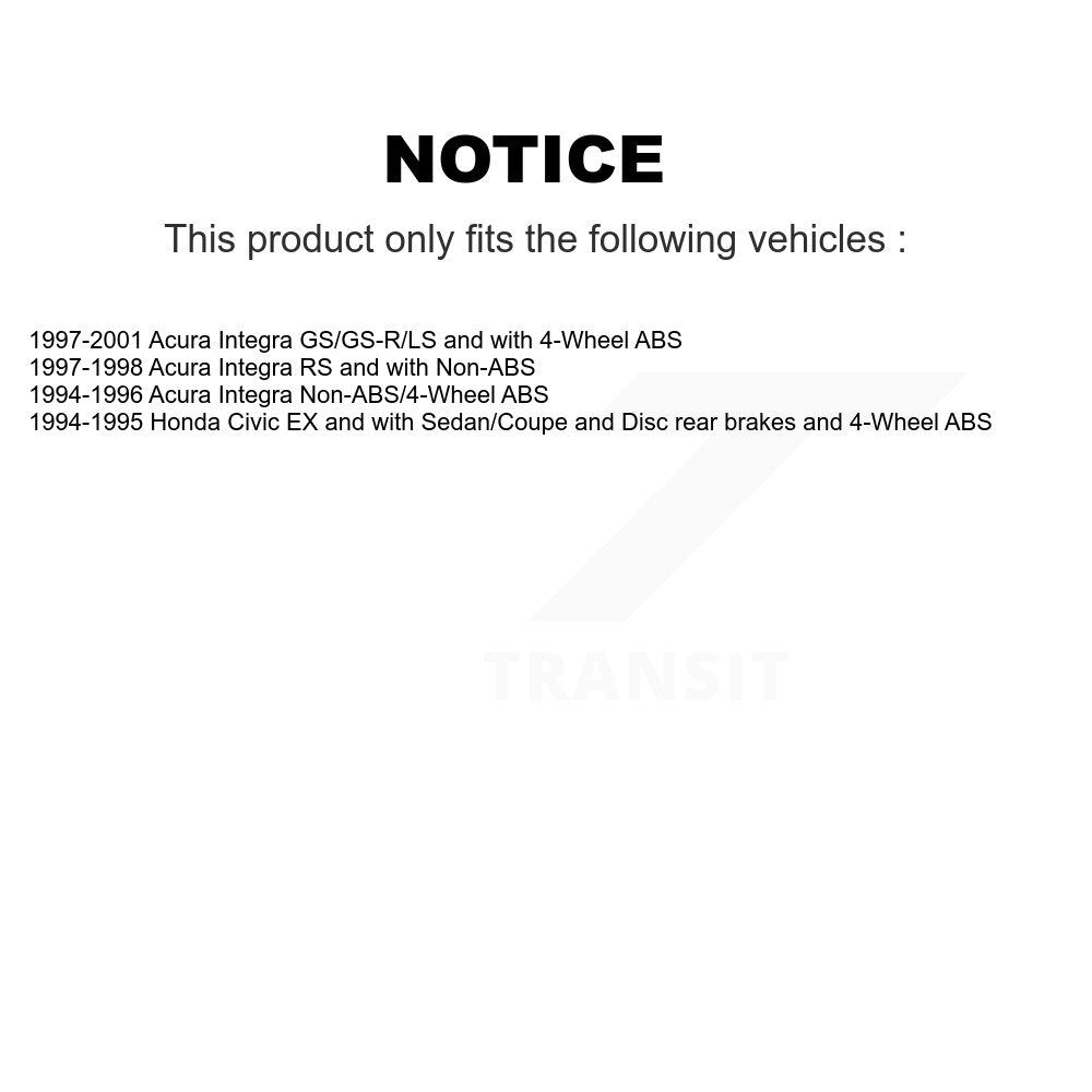 [Avant + Arrière] Kit de Roulement de roue pour Acura Integra Honda Civic KBB-107245