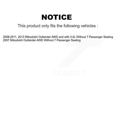 [Avant + Arrière] Kit de Roulement de roue pour Mitsubishi Outlander sans 7 Passenger Seating KBB-107540