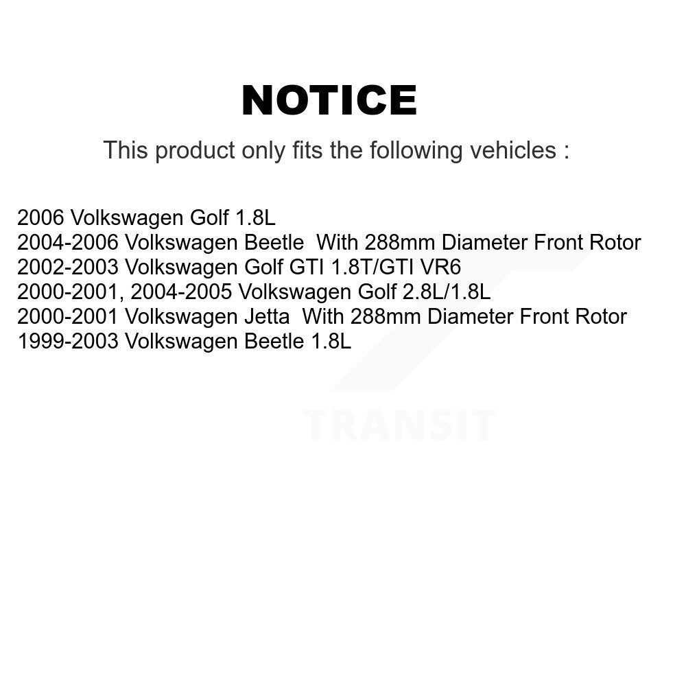 [Avant + Arrière] Kit de Roulement de roue pour Volkswagen Beetle Golf Jetta KBB-107620