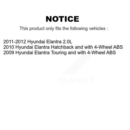 [Avant + Arrière] Kit de Roulement de roue pour Hyundai Elantra KBB-107729