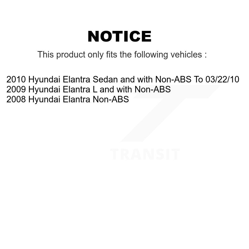 [Avant + Arrière] Kit de Roulement de roue pour Hyundai Elantra KBB-107787