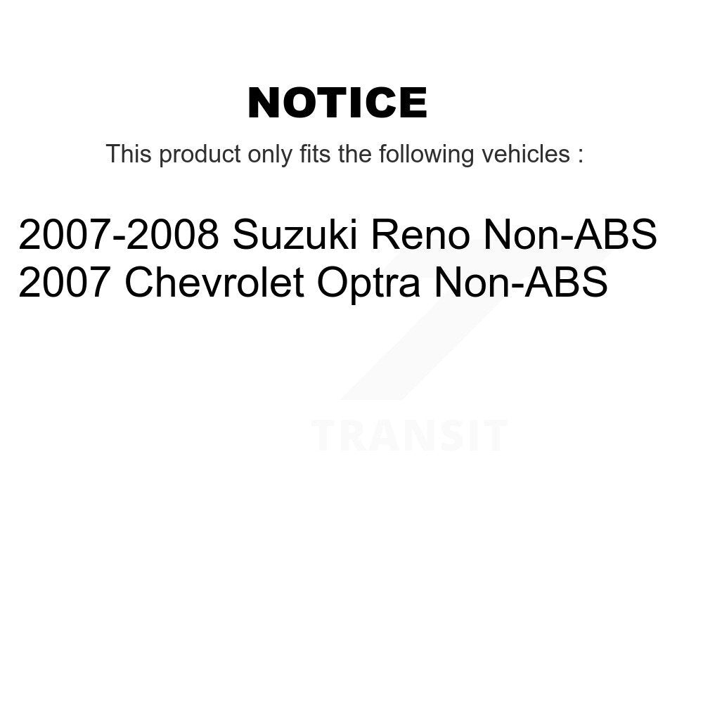 [Avant + Arrière] Kit de Roulement de roue pour Suzuki Reno Chevrolet Optra Non-ABS KBB-108055