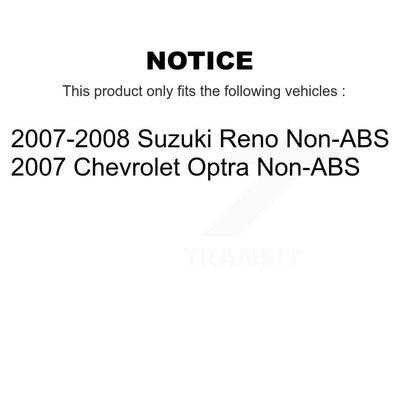 [Avant + Arrière] Kit de Roulement de roue pour Suzuki Reno Chevrolet Optra Non-ABS KBB-108055