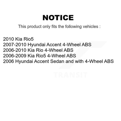 [Avant + Arrière] Kit de Roulement de roue pour Hyundai Accent Kia Rio Rio5 KBB-108059