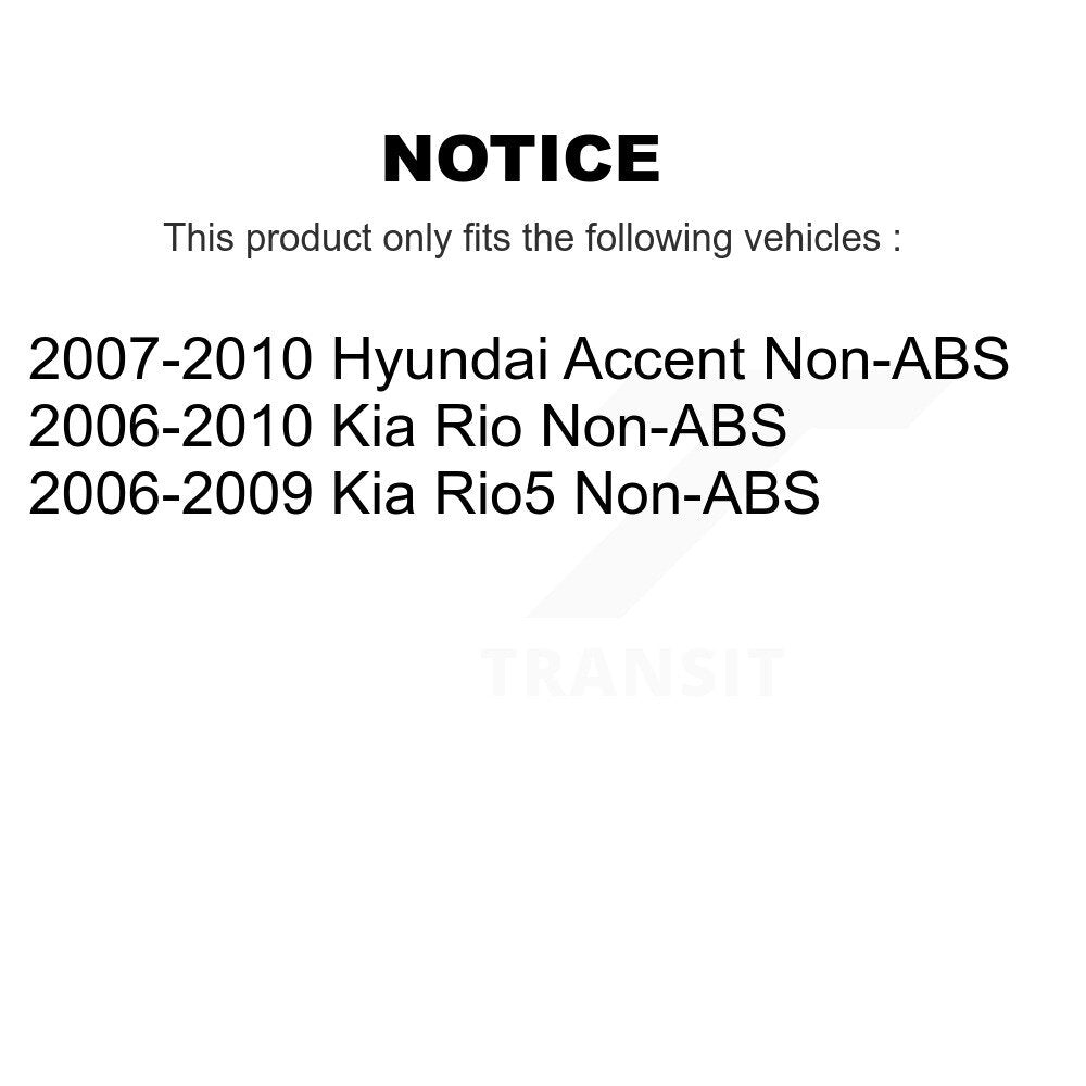 [Avant + Arrière] Kit de Roulement de roue pour Hyundai Accent Kia Rio Rio5 Non-ABS KBB-108404