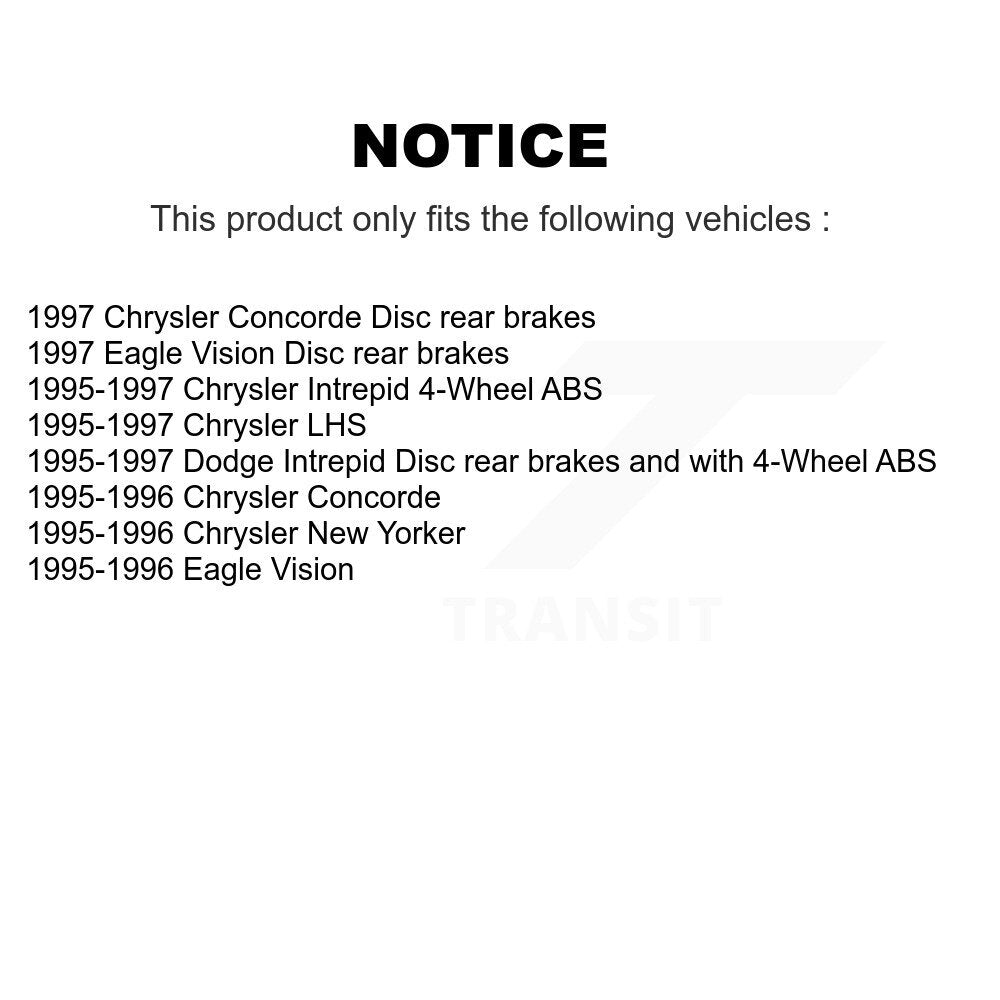 [Avant + Arrière] Kit d'ensemble roulement de roue et moyeu pour Chrysler Dodge Intrepid Concorde LHS Eagle Vision New Yorker KBB-108757