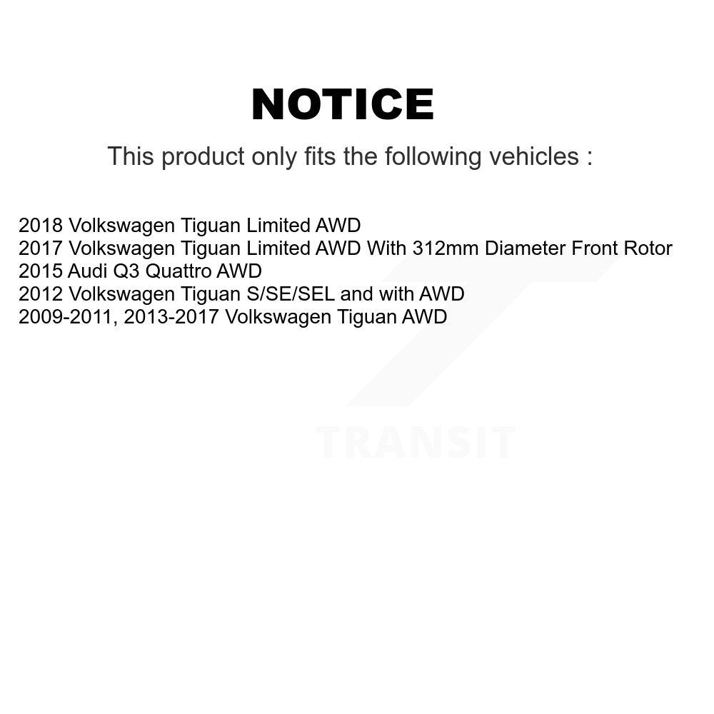 [Avant + Arrière] Kit d'ensemble roulement de roue et moyeu pour Volkswagen Tiguan Audi Q3 Quattro KBB-109085