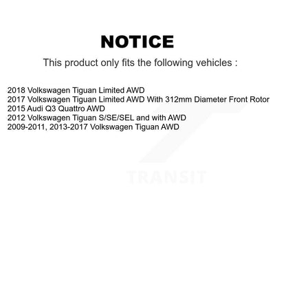 [Avant + Arrière] Kit d'ensemble roulement de roue et moyeu pour Volkswagen Tiguan Audi Q3 Quattro KBB-109085