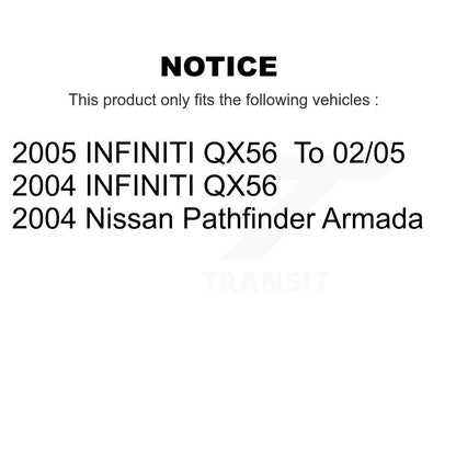 [Avant + Arrière] Kit d'ensemble roulement de roue et moyeu pour Nissan Pathfinder Armada INFINITI QX56 KBB-109842
