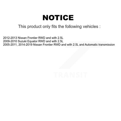 [Avant + Arrière] Kit d'ensemble roulement de roue et moyeu pour Nissan Frontier Suzuki Equator KBB-109850
