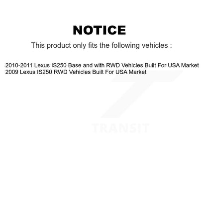 [Avant + Arrière] Kit d'ensemble roulement de roue et moyeu pour Lexus IS250 Vehicles Built USA Market KBB-109862