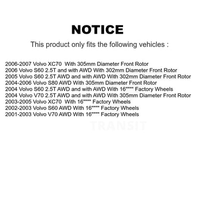 [Avant + Arrière] Kit d'ensemble roulement de roue et moyeu pour Volvo S60 XC70 V70 S80 KBB-110229