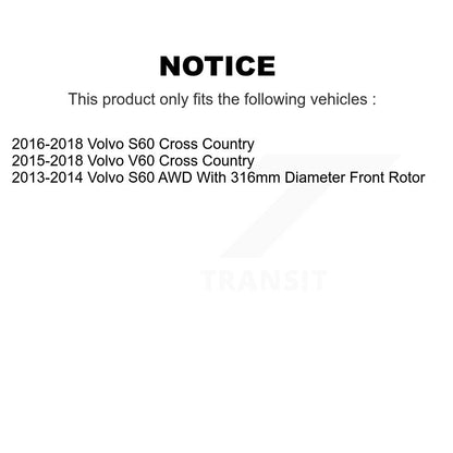 [Avant + Arrière] Kit d'ensemble roulement de roue et moyeu pour Volvo S60 V60 Cross Country KBB-110411