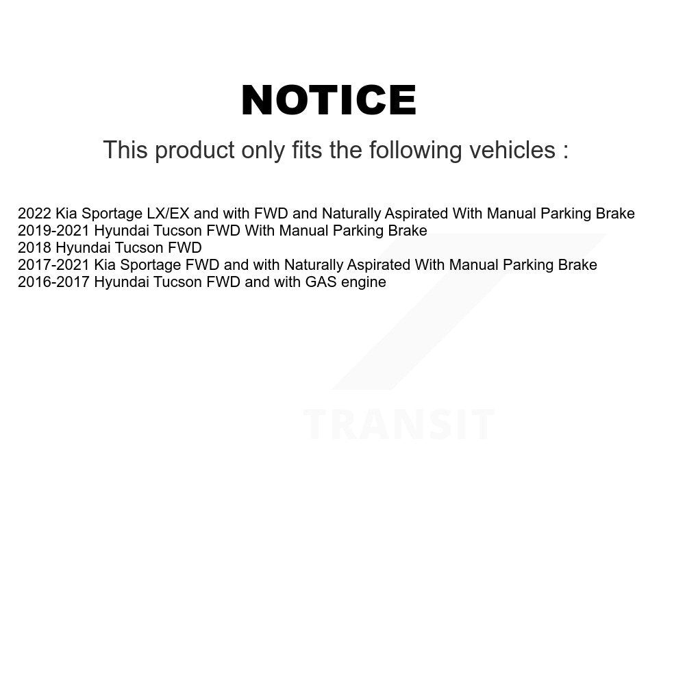 [Avant + Arrière] Kit d'ensemble roulement de roue et moyeu pour Hyundai Tucson Kia Sportage KBB-110474