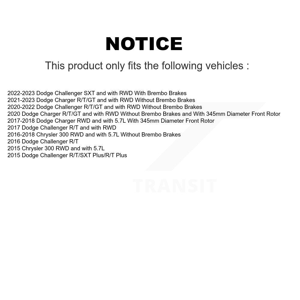 [Avant + Arrière] Kit d'ensemble roulement de roue et moyeu pour Dodge Challenger Chrysler 300 Charger KBB-110478