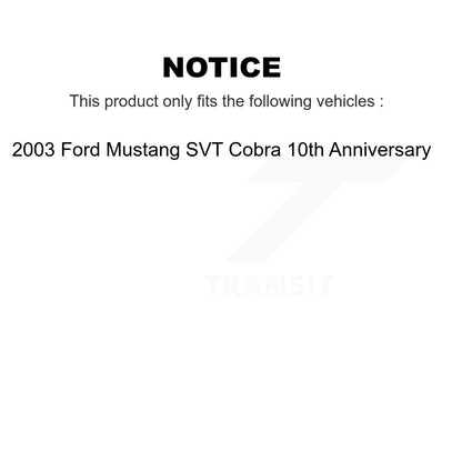 [Avant + Arrière] Kit d'ensemble roulement de roue et moyeu pour 2003 Ford Mustang SVT Cobra 10th Anniversary KBB-110557
