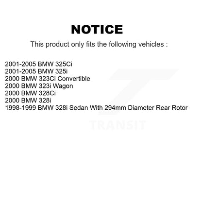 [Avant + Arrière] Kit d'ensemble roulement de roue et moyeu pour BMW 325Ci 323i 328i 323Ci 328Ci KBB-110598