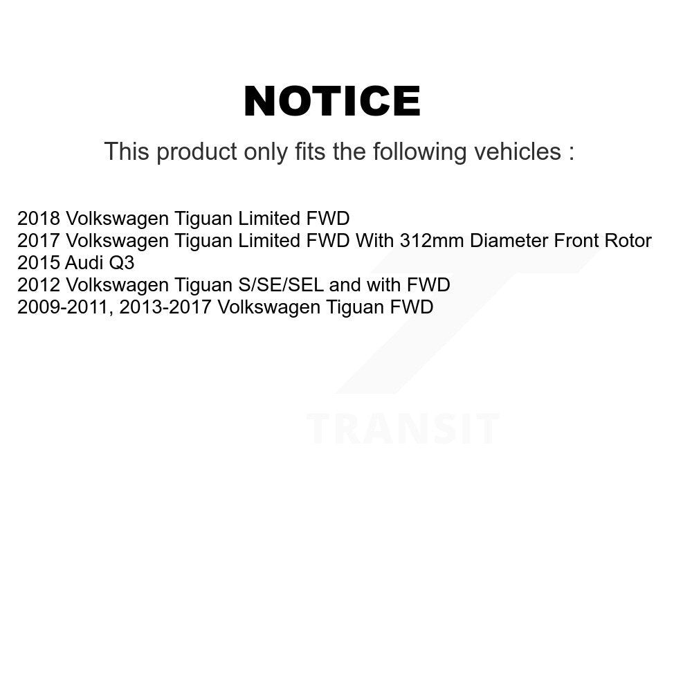 [Avant + Arrière] Kit d'ensemble roulement de roue et moyeu pour Volkswagen Tiguan Audi Q3 KBB-110757