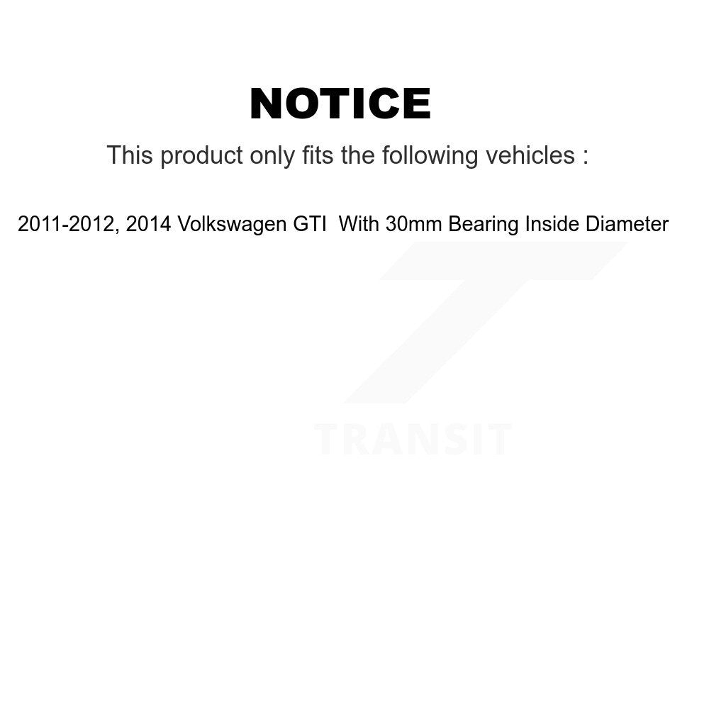[Avant + Arrière] Kit d'ensemble roulement de roue et moyeu pour Volkswagen GTI avec 30mm bearing KBB-110997