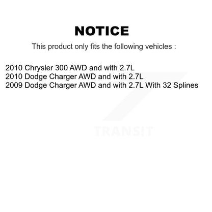 [Avant + Arrière] Kit d'ensemble roulement de roue et moyeu pour Dodge Charger Chrysler 300 AWD avec 2.7L KBB-111014