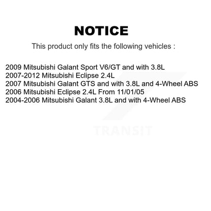 [Avant + Arrière] Kit d'ensemble roulement de roue et moyeu pour Mitsubishi Galant Eclipse KBB-111493