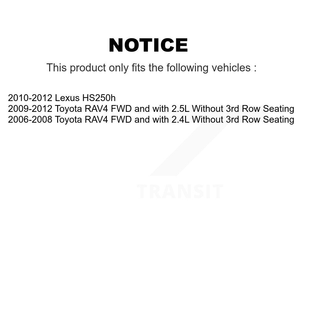 [Avant + Arrière] Kit d'ensemble roulement de roue et moyeu pour Toyota RAV4 Lexus HS250h KBB-111618