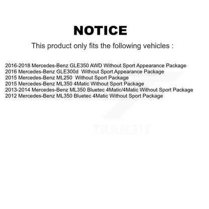 [Avant + Arrière] Kit d'ensemble roulement de roue et moyeu pour Mercedes-Benz ML350 GLE350 ML250 GLE300d KBB-111773