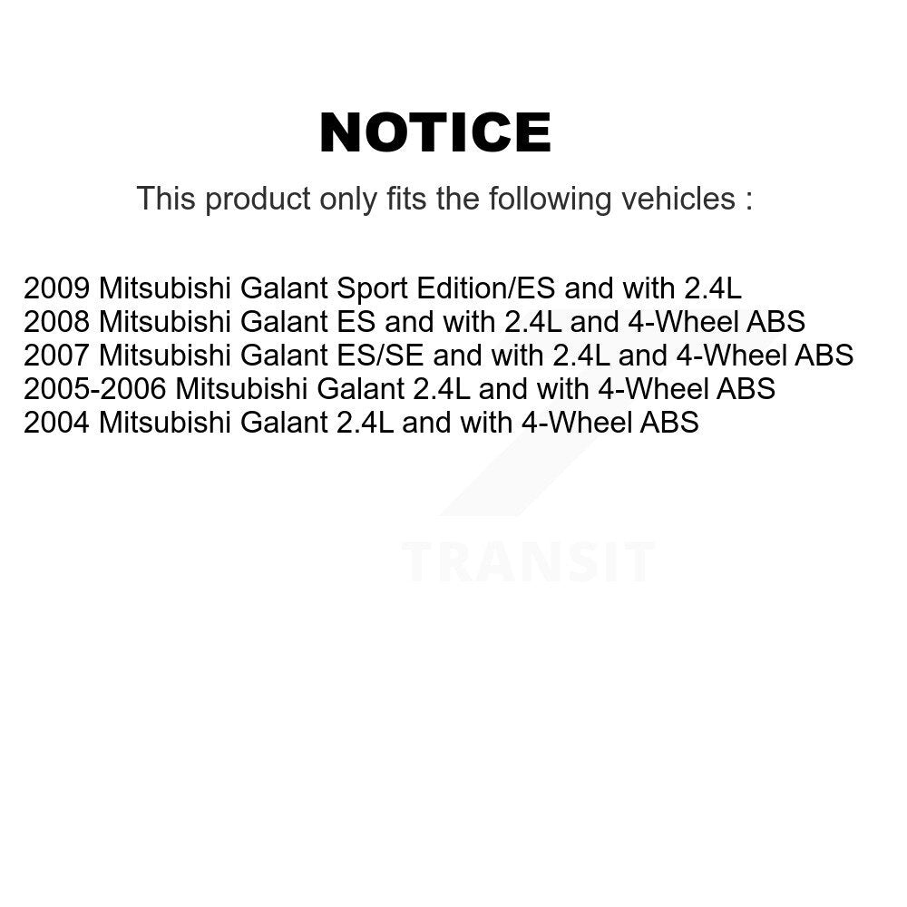 [Avant + Arrière] Kit d'ensemble roulement de roue et moyeu pour Mitsubishi Galant KBB-112010
