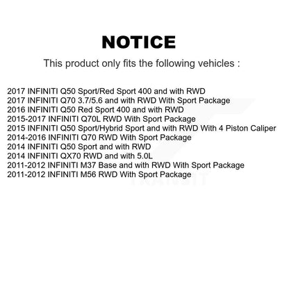 [Avant + Arrière] Kit d'ensemble roulement de roue et moyeu pour INFINITI Q50 M37 Q70 Q70L QX70 M56 KBB-112156