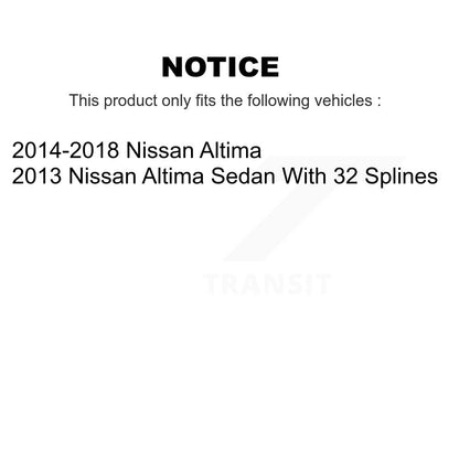 [Avant + Arrière] Kit d'ensemble roulement de roue et moyeu pour Nissan Altima KBB-112176