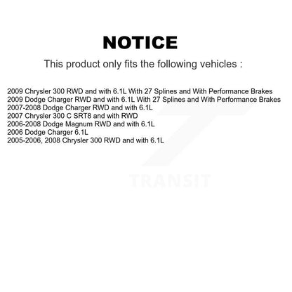 [Avant + Arrière] Kit d'ensemble roulement de roue et moyeu pour Chrysler 300 Dodge Charger Magnum KBB-112604