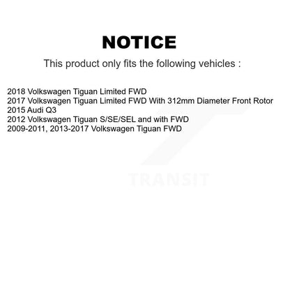 [Avant + Arrière] Kit d'ensemble roulement de roue et moyeu pour Volkswagen Tiguan Audi Q3 KBB-112626