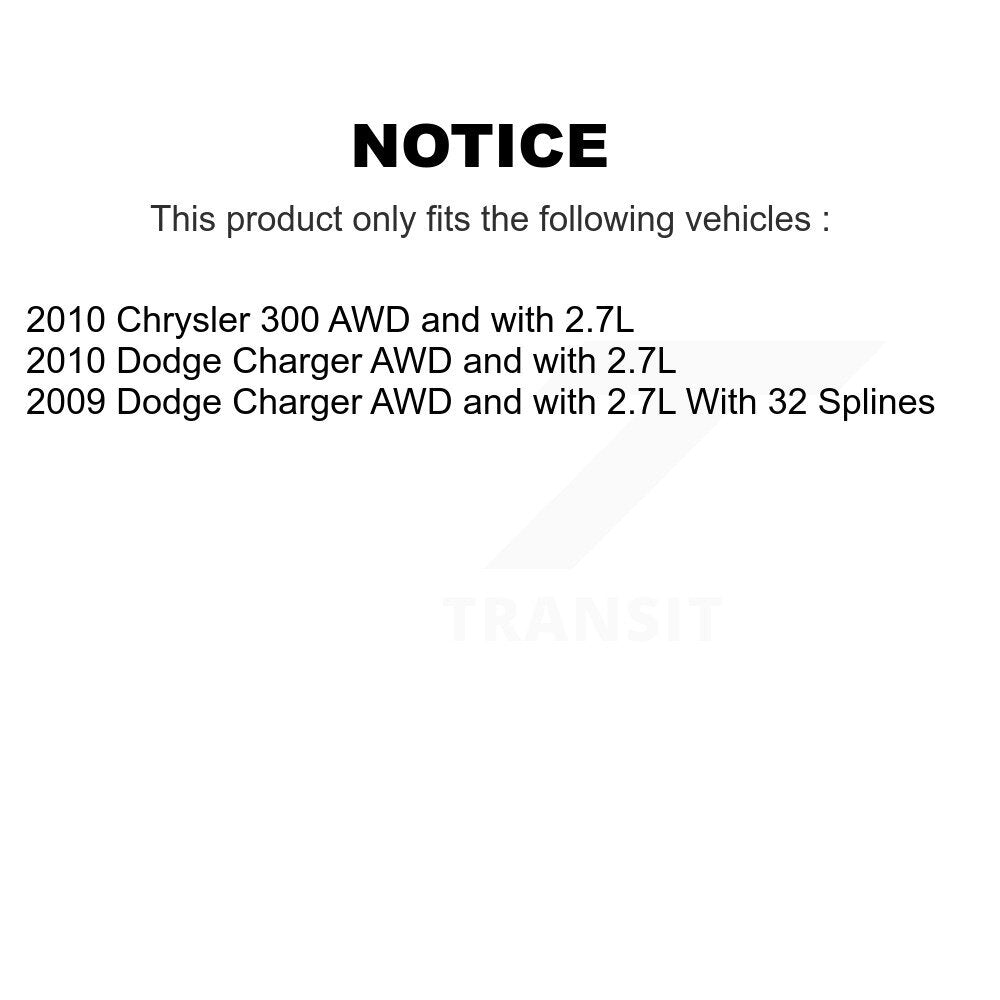 [Avant + Arrière] Kit d'ensemble roulement de roue et moyeu pour Dodge Charger Chrysler 300 AWD avec 2.7L KBB-112690