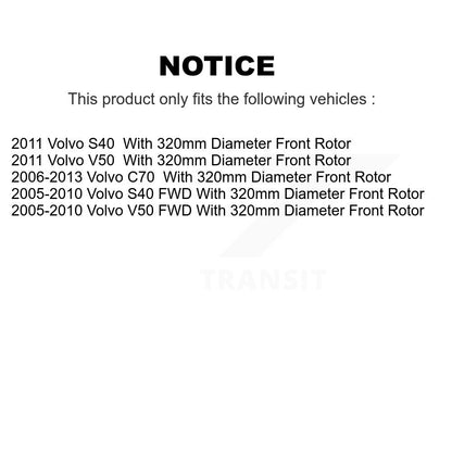 [Avant + Arrière] Kit d'ensemble roulement de roue et moyeu pour Volvo S40 C70 V50 avec 320mm Diameter Rotor KBB-112760