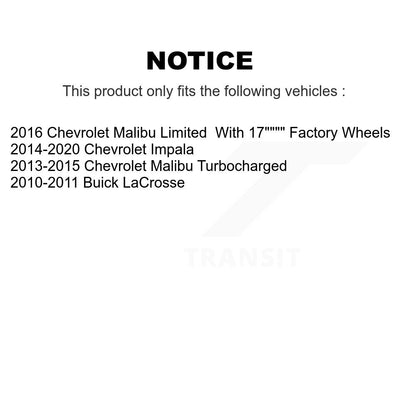 [Avant + Arrière] Kit d'ensemble roulement de roue et moyeu pour Chevrolet Malibu Impala Buick LaCrosse KBB-112892