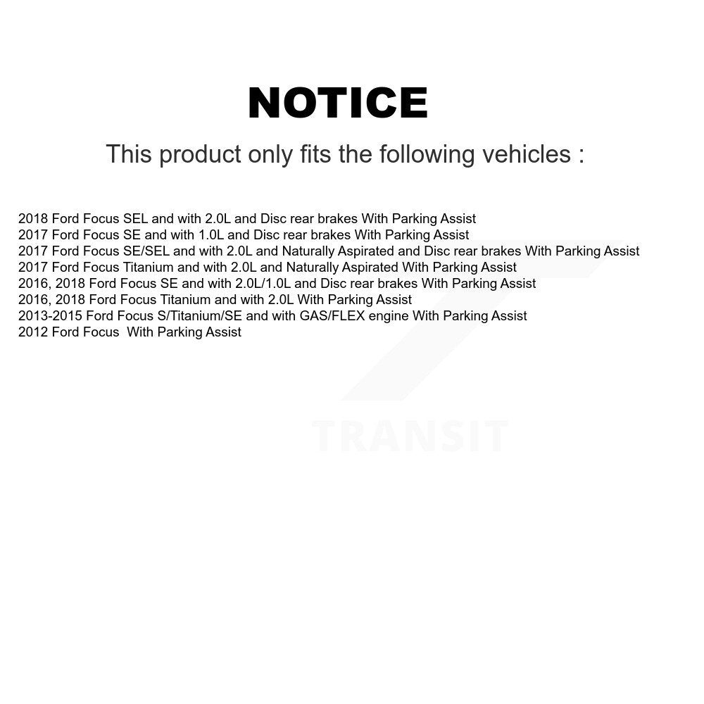 [Avant + Arrière] Kit de Roulement de roue pour Ford Focus avec Parking Assist KBB-113193