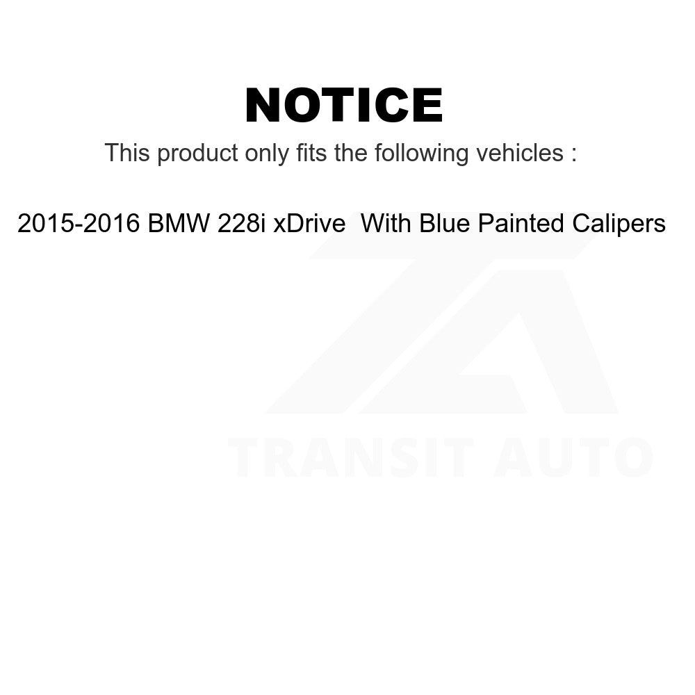 [Avant + Arrière] Kit d'ensemble roulement de roue et moyeu pour 2015-2016 BMW 228i xDrive avec Blue Painted Calipers KBB-113370